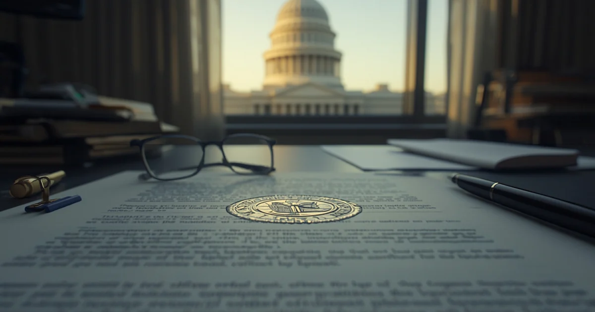 A state capitol building beside a procurement contract stamped with security requirements